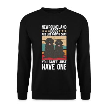 Newfoundland Dog Dog Owner Gift - Unisex Sweatshirt - black - Front - Alina (178cm) & Michal (187cm)