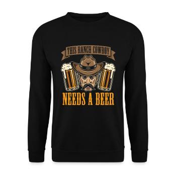 Rodeo Cowboy Bier Ranch Cowboy - Unisex Pullover - Schwarz - Vorne - Alina (178cm) & Michal (187cm)