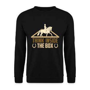 Dressage Pensez à l’intérieur des chevaux Cavalier de dressage - Sweat-shirt Unisexe - noir - Devant - Alina (178cm) & Michal (187cm)