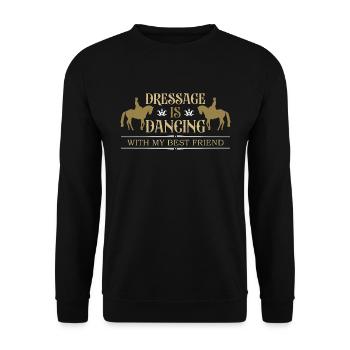 Le dressage danse avec mes chevaux Cavalier de dressage - Sweat-shirt Unisexe - noir - Devant - Alina (178cm) & Michal (187cm)