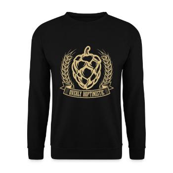 Beer Brewing Overly Hoptimistic Malt Home Brewer - Unisex Sweatshirt - black - Front - Alina (178cm) & Michal (187cm)