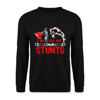 La tauromachie je fais toutes mes propres cascades arènes de rodéo - Sweat-shirt Unisexe - noir - Devant - Alina (178cm) & Michal (187cm)