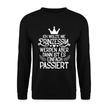 Prinzessin Krone - Unisex Pullover - Schwarz - Vorne - Alina (178cm) & Michal (187cm)