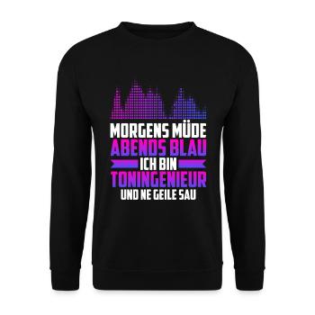 Tontechniker Toningenieur - Unisex Pullover - Schwarz - Vorne - Alina (178cm) & Michal (187cm)