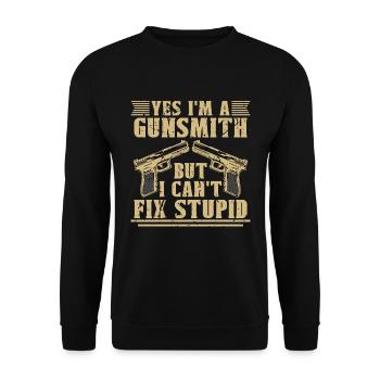 Gunsmith Yes I'm A Gunsmith But Weapons Metalsmith - Unisex Sweatshirt - black - Front - Alina (178cm) & Michal (187cm)