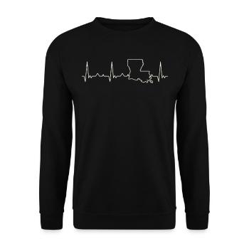Loisiana State EE. UU. Corazón. Amor. Ekg. - Sweat-shirt Unisexe - noir - Devant - Alina (178cm) & Michal (187cm)