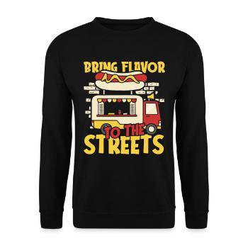 Hot-dog de cuisine de rue - Sweat-shirt Unisexe - noir - Devant - Alina (178cm) & Michal (187cm)