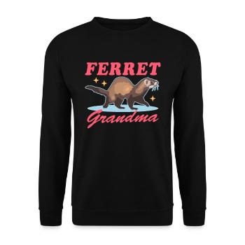 Grand-mère furet | Cadeau du propriétaire de furet - Sweat-shirt Unisexe - noir - Devant - Alina (178cm) & Michal (187cm)