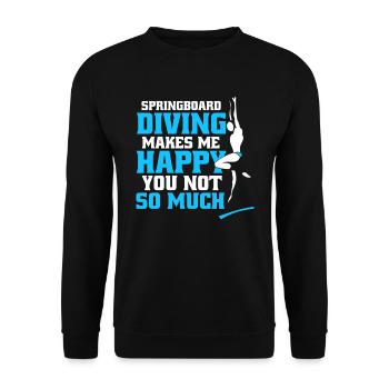 Turmspringen Turmspringer Humor - Unisex Pullover - Schwarz - Vorne - Alina (178cm) & Michal (187cm)
