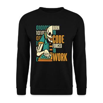 Entwickler Coder Programmierer Schädel - Unisex Pullover - Schwarz - Vorne - Alina (178cm) & Michal (187cm)
