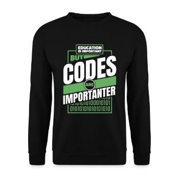 Developer Coder Programmer Funny - Unisex Sweatshirt - black - Front - Alina (178cm) & Michal (187cm)