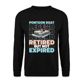 Bateau ponton à la retraite - Sweat-shirt Unisexe - noir - Devant - Alina (178cm) & Michal (187cm)