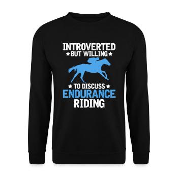 Pferd Reitsport Introvertiert Ausdauerreiten - Unisex Pullover - Schwarz - Vorne - Alina (178cm) & Michal (187cm)