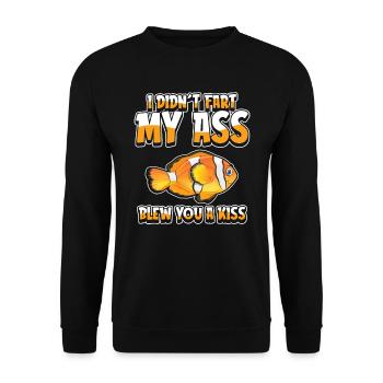 Clownfisch Witzig - Unisex Pullover - Schwarz - Vorne - Alina (178cm) & Michal (187cm)