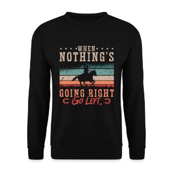 Couper le cheval quand rien ne va Cowboy rétro - Sweat-shirt Unisexe - noir - Devant - Alina (178cm) & Michal (187cm)