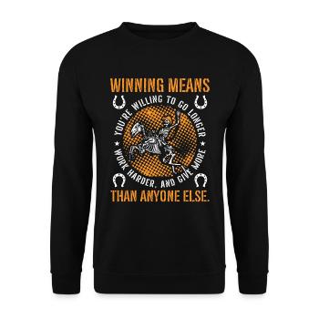 Cutting Horse Winning Means You're Rodeo Horseman - Unisex Pullover - Schwarz - Vorne - Alina (178cm) & Michal (187cm)
