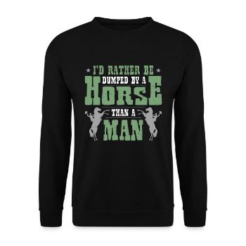 Bareback Riding I'd Rather Be Dumped By A Cowboy - Unisex Pullover - Schwarz - Vorne - Alina (178cm) & Michal (187cm)