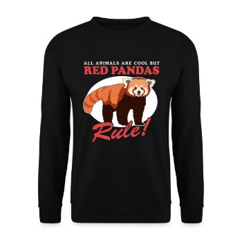 Panda Rouge Panda Rouge Panda Pandas Rouge Cadeau - Sweat-shirt Unisexe - noir - Devant - Alina (178cm) & Michal (187cm)