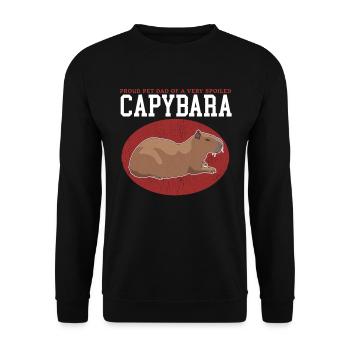 Capybara Dad | Capybaras Capybaras Gift - Unisex Sweatshirt - black - Front - Alina (178cm) & Michal (187cm)