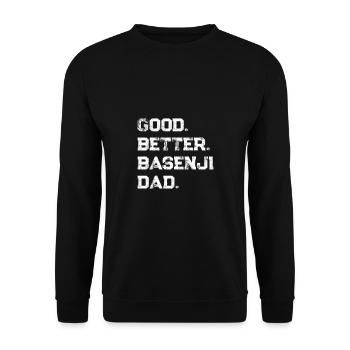 Basenji - Unisex Pullover - Schwarz - Vorne - Alina (178cm) & Michal (187cm)