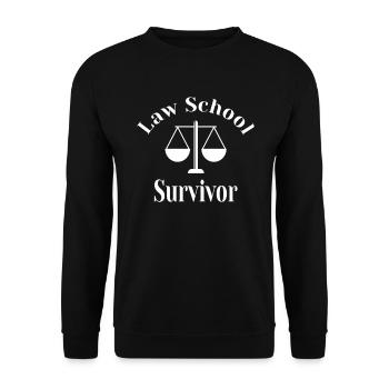Jurastudium Staatsexamen Jurist Universität - Unisex Pullover - Schwarz - Vorne - Alina (178cm) & Michal (187cm)