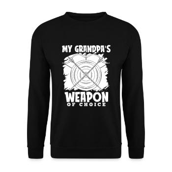 Tir à l’arc Archer Grand-père - Sweat-shirt Unisexe - noir - Devant - Alina (178cm) & Michal (187cm)