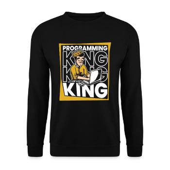 Développeur Coder Programmeur King - Sweat-shirt Unisexe - noir - Devant - Alina (178cm) & Michal (187cm)