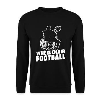 American football wheelchair - Unisex Sweatshirt - black - Front - Alina (178cm) & Michal (187cm)