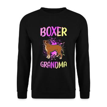 Boxer Grandma | German Boxer Dog Gift - Unisex Sweatshirt - black - Front - Alina (178cm) & Michal (187cm)