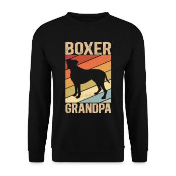 Boxer Grand-père allemand Boxer Chien Cadeau - Sweat-shirt Unisexe - noir - Devant - Alina (178cm) & Michal (187cm)