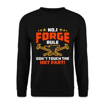 Forging No.1 Forge Rule Forger Crafts Blacksmiths - Unisex Pullover - Schwarz - Vorne - Alina (178cm) & Michal (187cm)