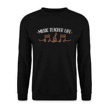 Music Teacher Music Teacher Life - Unisex Sweatshirt - black - Front - Alina (178cm) & Michal (187cm)