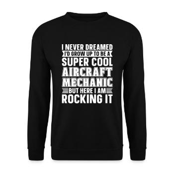 Flugzeug Mechaniker Lustig - Unisex Pullover - Schwarz - Vorne - Alina (178cm) & Michal (187cm)