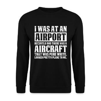 Flugzeug Mechaniker Lustig - Unisex Pullover - Schwarz - Vorne - Alina (178cm) & Michal (187cm)