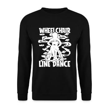 Line Dance Rollstuhl - Unisex Pullover - Schwarz - Vorne - Alina (178cm) & Michal (187cm)