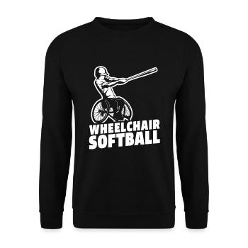 Softball Rollstuhl - Unisex Pullover - Schwarz - Vorne - Alina (178cm) & Michal (187cm)