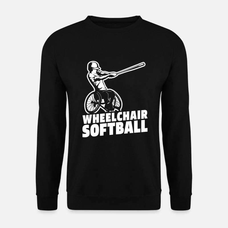 Softball Rollstuhl - Unisex Pullover - Schwarz