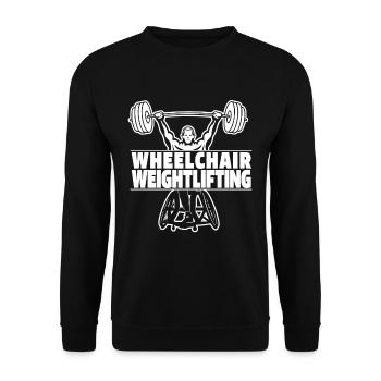 Weightlifting Weightlifting Wheelchair - Unisex Sweatshirt - black - Front - Alina (178cm) & Michal (187cm)