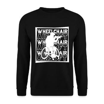 Fauteuil roulant Airsoft - Sweat-shirt Unisexe - noir - Devant - Alina (178cm) & Michal (187cm)