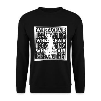 Schlittschuhlaufen Rollstuhl - Unisex Pullover - Schwarz - Vorne - Alina (178cm) & Michal (187cm)