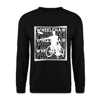 Frisbee Fauteuil roulant - Sweat-shirt Unisexe - noir - Devant - Alina (178cm) & Michal (187cm)