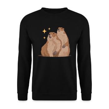 Marmots Mankai Groundhog Munggen Gift - Unisex Sweatshirt - black - Front - Alina (178cm) & Michal (187cm)