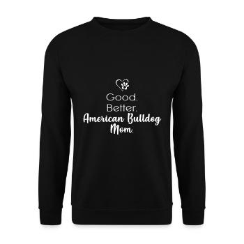 Amerikanische Bulldogge - Unisex Pullover - Schwarz - Vorne - Alina (178cm) & Michal (187cm)
