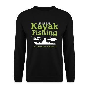 Kayak Fishing Kayaking Kayaker Angler Gift - Unisex Sweatshirt - black - Front - Alina (178cm) & Michal (187cm)