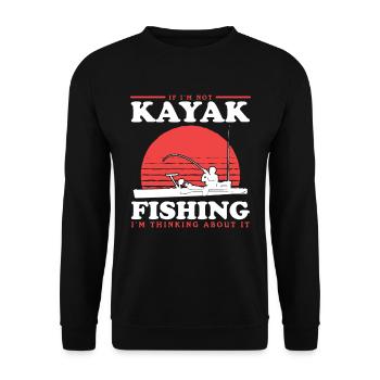 Kayak Fishing Kayaker Kayaking Angler Gift - Unisex Sweatshirt - black - Front - Alina (178cm) & Michal (187cm)