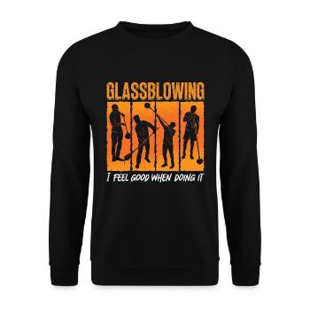 Glassblowing I Feel Good When Blowpipe Glassblower - Unisex Sweatshirt - black - Front - Alina (178cm) & Michal (187cm)