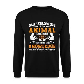 Glassblowing Is An Animal Unto Itself Glassmaking - Unisex Sweatshirt - black - Front - Alina (178cm) & Michal (187cm)