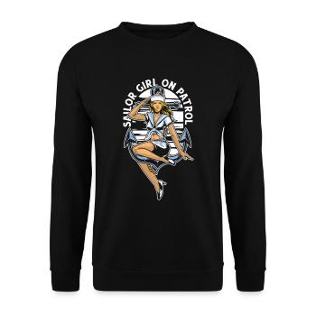 Voile Sailor Sailboat Girls - Sweat-shirt Unisexe - noir - Devant - Alina (178cm) & Michal (187cm)
