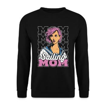 Segeln Segler Segelboot Mama - Unisex Pullover - Schwarz - Vorne - Alina (178cm) & Michal (187cm)