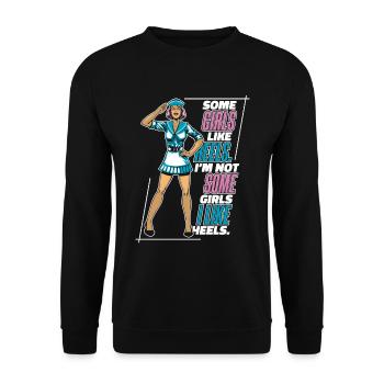 Sailing Sailor Sailboat Funny - Unisex Sweatshirt - black - Front - Alina (178cm) & Michal (187cm)